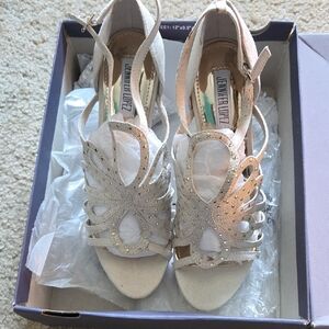 Jennifer Lopez Beige Strappy Heels